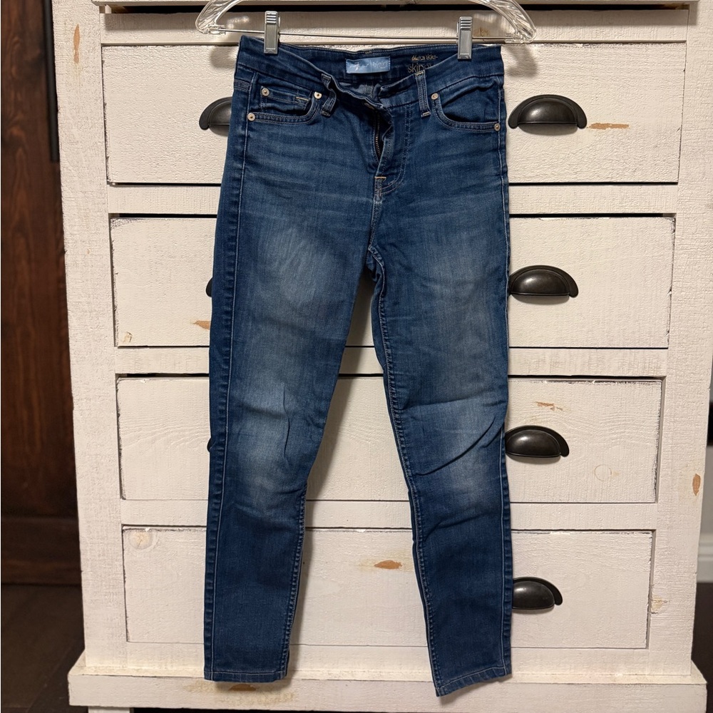 7 For All Mankind 7FAM Dark Blue b(air) ankle Skinny Jeans